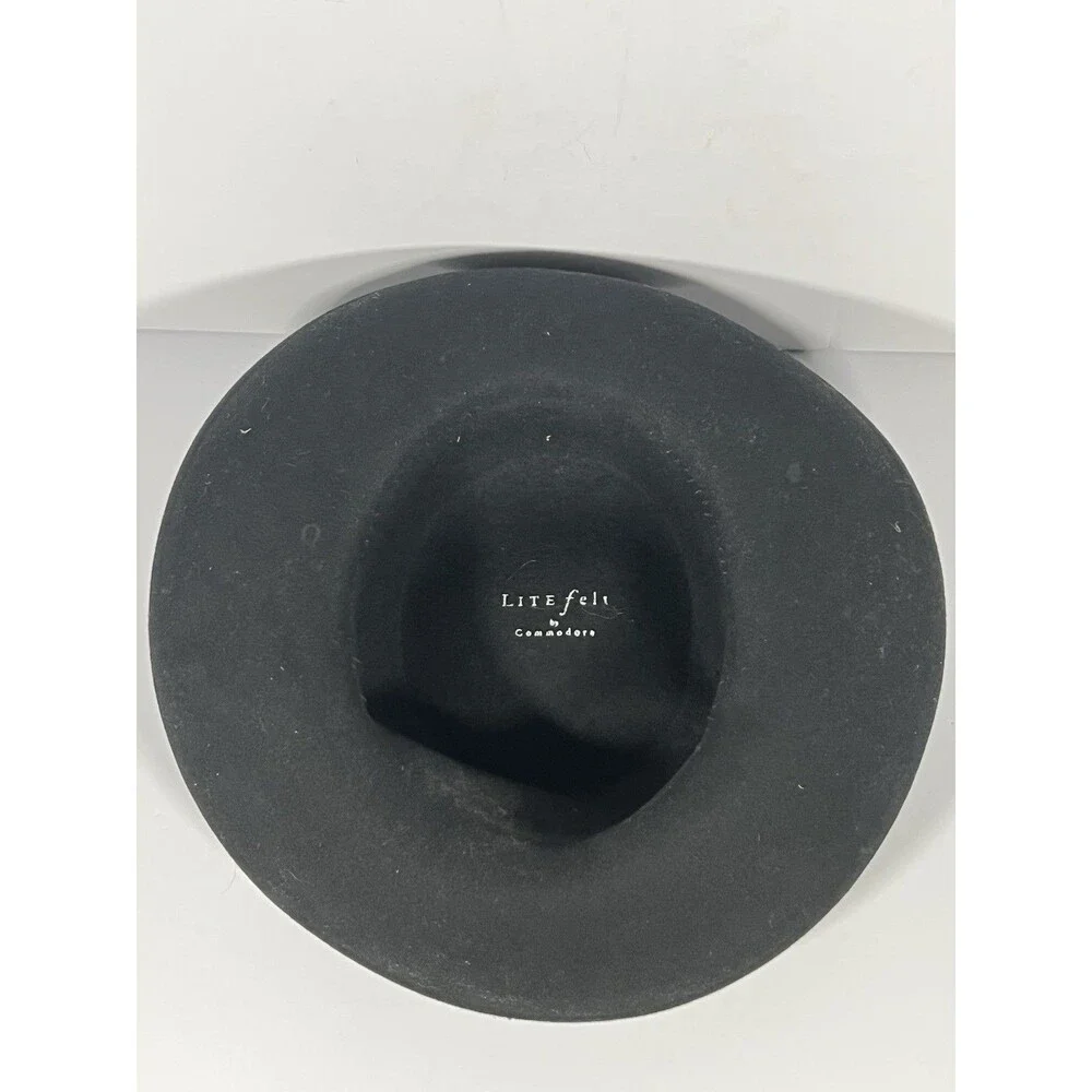 Vintage LiteFelt Black Wool Bowler Hat by Commodore Classic Derby Style